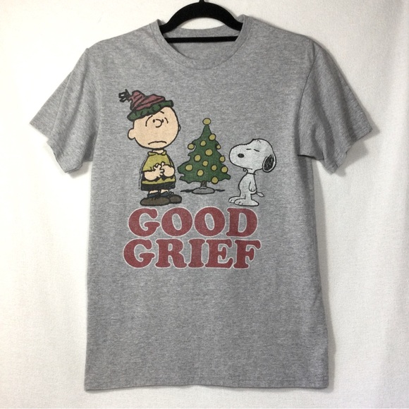 Peanuts Charlie Brown Christmas Snoopy Good Grief 2015 T-Shirt Size S - Picture 1 of 6